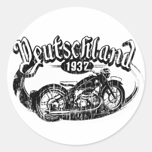 Deutschland Motokleding Ronde Sticker (Voorkant)
