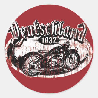 Deutschland Motowear Ronde Sticker