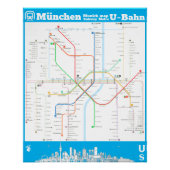 " Deutschland: München U-Bahn SUBWAYmap ... Perfect Poster (Voorkant)