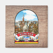 Deutschland München Vintage souvenir Magneet (Voorkant)