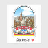 Deutschland München Vintage souvenir Sticker (Vel)