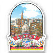 Deutschland München Vintage souvenir  Sticker (Voorkant)