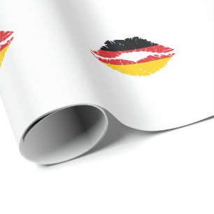 Deutschland Mund mit Flagge Cadeaupapier
