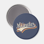 Deutschland Münster  Retro Typografie Magneet (Voorkant / Achterkant)