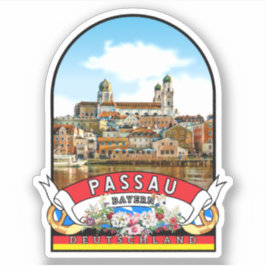 Deutschland Passau Vintage souvenir Sticker