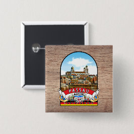 Deutschland Passau Vintage souvenir Vierkante Button 5,1 Cm