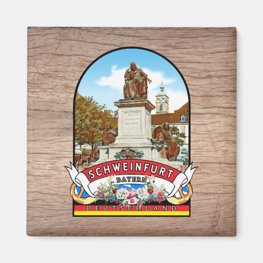 Deutschland Schweinfurt Vintage souvenir Magneet (Voorkant)