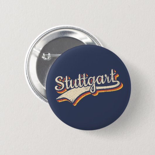 Deutschland Stuttgart  Retro Typografie Ronde Button 5,7 Cm (Voorkant /achterkant)