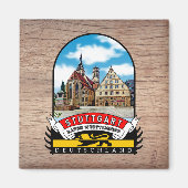 Deutschland Stuttgart Vintage souvenir Magneet (Voorkant)