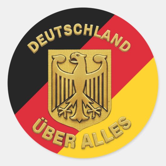 Deutschland Über Alles Ronde Sticker (Voorkant)