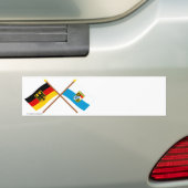Deutschland und Bayern Flaggen, gekreuzt Bumpersticker (Op auto)