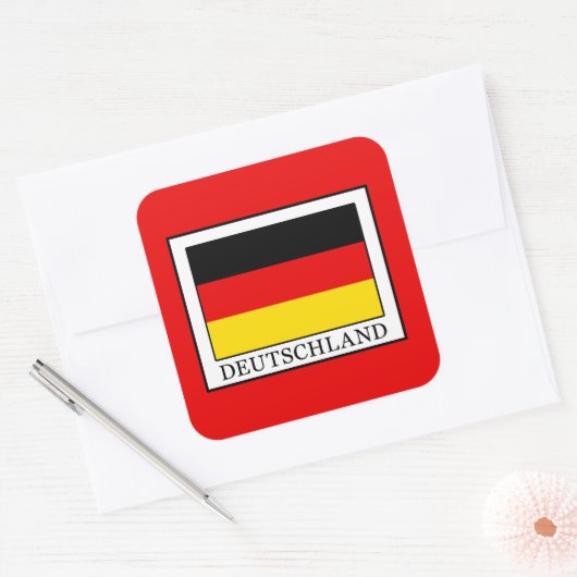 Deutschland Vierkante Sticker (Envelop)