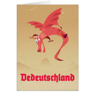 Deutschland vliegende draak vintage poster