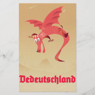 Deutschland vliegende draak vintage poster briefpapier