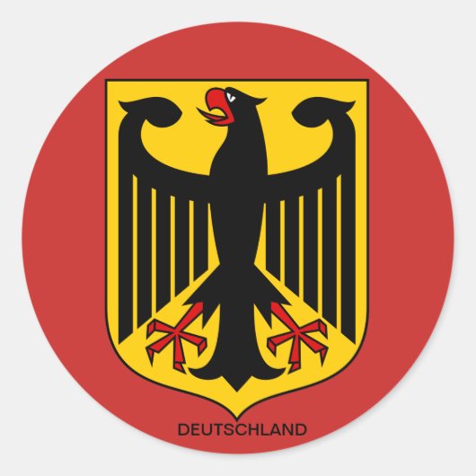 Deutschland Wappen Großer Aufkleber Ronde Sticker (Voorkant)