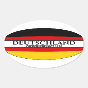 Deutschland Wiedervereinigt 1990 Duitse vlag Ovale Sticker