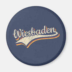 Deutschland Wiesbaden Retro Typografie Magneet