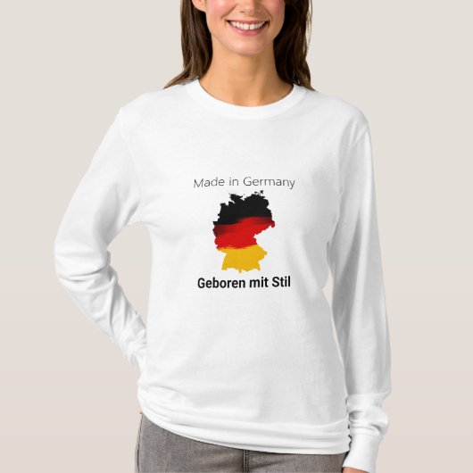 Deutschlandkarte mit künstlerischer Flagge T-Shirt (Voorkant)