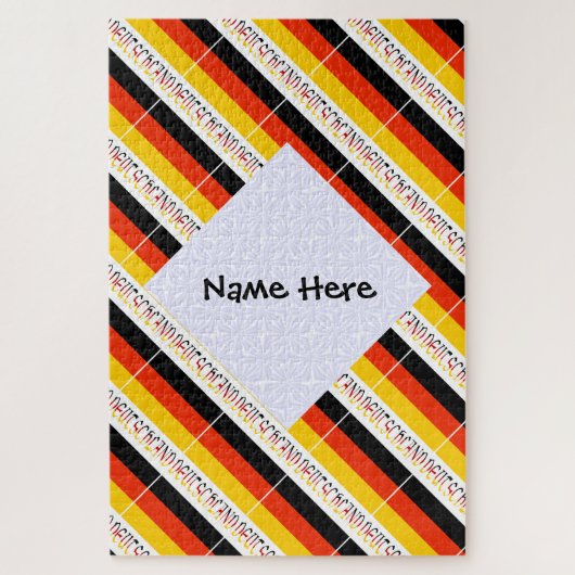 Deutsland en Duitse vlag gepersonaliseerd Legpuzzel (Verticaal)