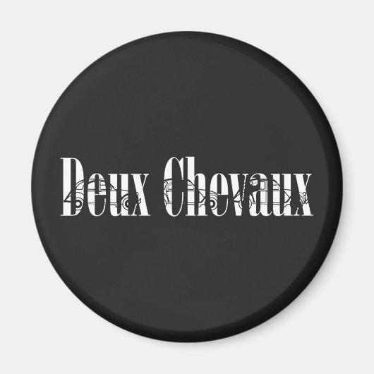 Deux Chevaux 2CV Chique Silhoutte Typografie Magneet (Voorkant)