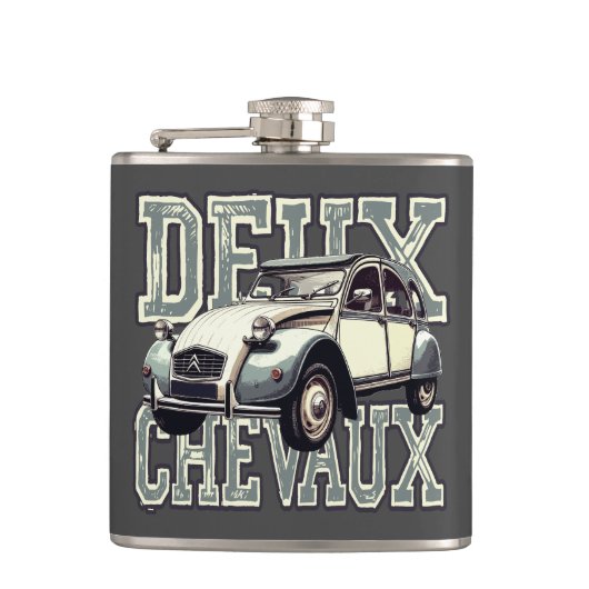 Deux Chevaux Heupfles (Voorkant)