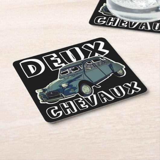 Deux Chevaux Kartonnen Onderzetters (Schuin)