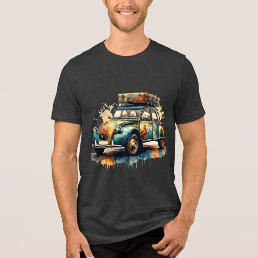 Deux Chevaux Tri-Blend Shirt (Voorkant)