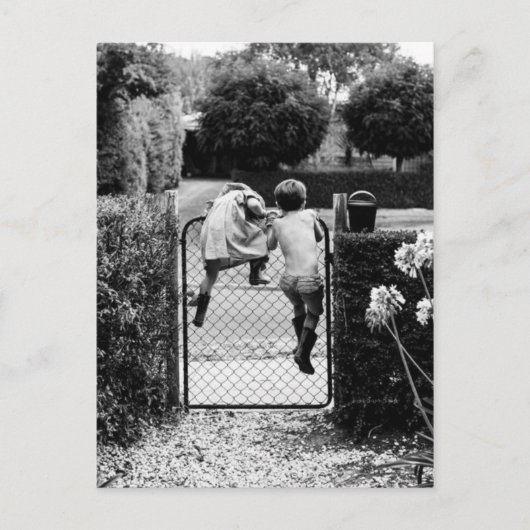 Deux enfants'échappent briefkaart (Voorkant)