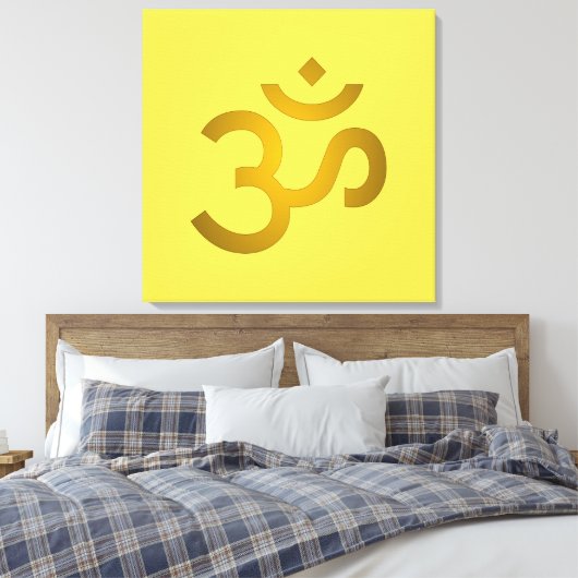 Devanagari om - Canarische Eilanden Canvas Afdruk (Insitu (Slaapkamer))