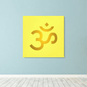 Devanagari om - Canarische Eilanden Canvas Afdruk (Insitu (Houten vloer))