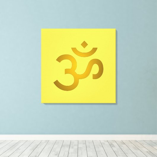 Devanagari om - Canarische Eilanden Canvas Afdruk (Insitu (Houten vloer))