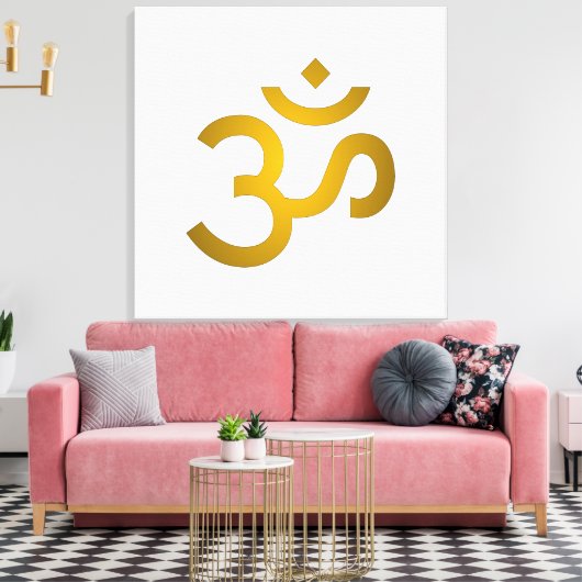 Devanagari om  canvas afdruk (Insitu (Woonkamer))