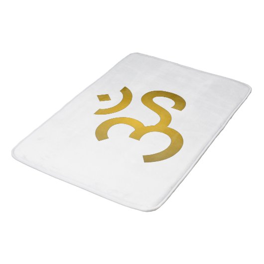 Devanagari Om - White Badmat (Gekanteld)
