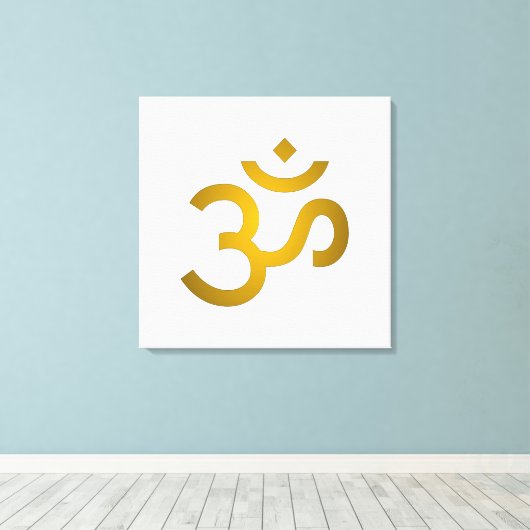 Devanagari om - White Canvas Afdruk (Insitu (Houten vloer))