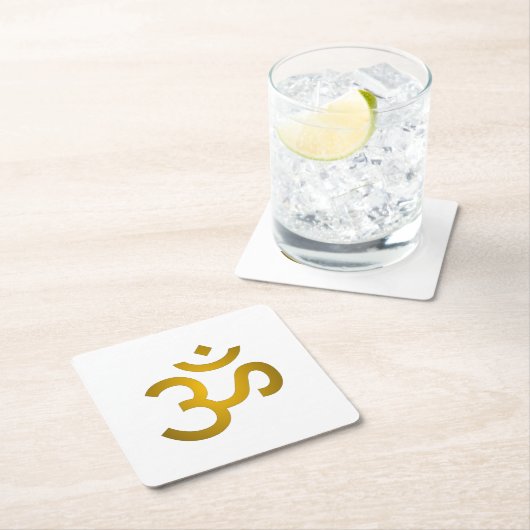 Devanagari om - White Kartonnen Onderzetters (Insitu)