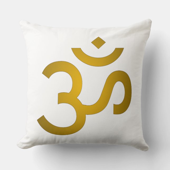 Devanagari om - White Kussen (Voorkant)