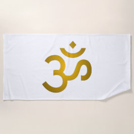 Devanagari Om - White Strandlaken