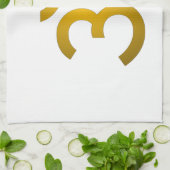 Devanagari om - White Theedoek (Gevouwen)