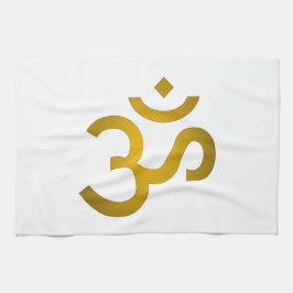Devanagari om - White Theedoek