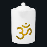 Devanagari om - White Theepot<br><div class="desc">.</div>