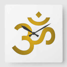 Devanagari om - White Vierkante Klok