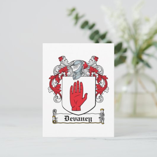 Devaney Family Crest Briefkaart (Staand voorkant)