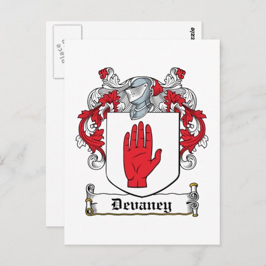 Devaney Family Crest Briefkaart (Voorkant / Achterkant)