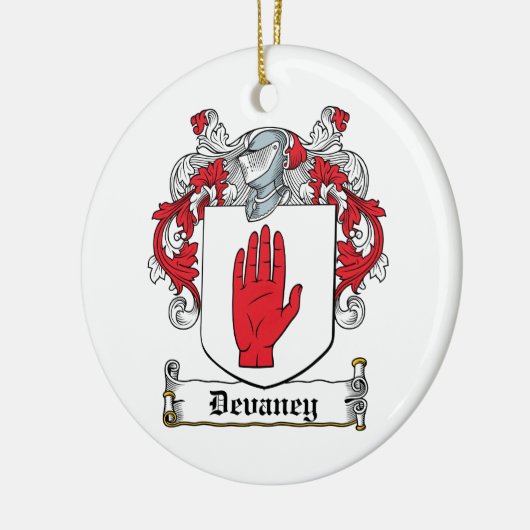 Devaney Family Crest Keramisch Ornament (Links)