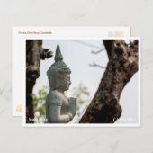 Devata Sculpture Angkor Wat Postcard Feestdagenkaart (Voorkant / Achterkant)