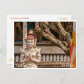 Devata statue Siem Reap Cambodia Postcard Feestdagenkaart (Voorkant / Achterkant)