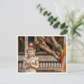 Devata statue Siem Reap Cambodia Postcard Feestdagenkaart (Staand voorkant)