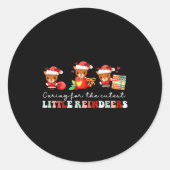 Devdoxtee Caring For The Cutest Reindeers Mother B Ronde Sticker (Voorkant)