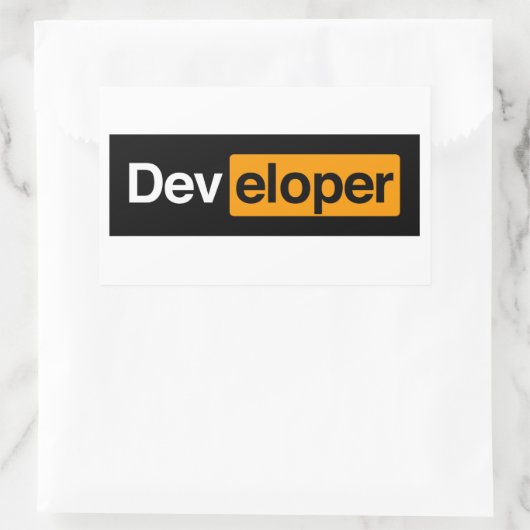 Developer Rechthoekige Sticker (Tas)