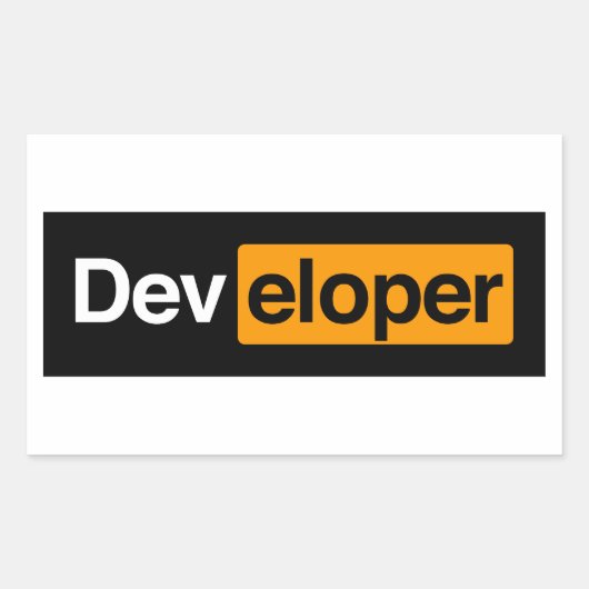 Developer Rechthoekige Sticker (Voorkant)